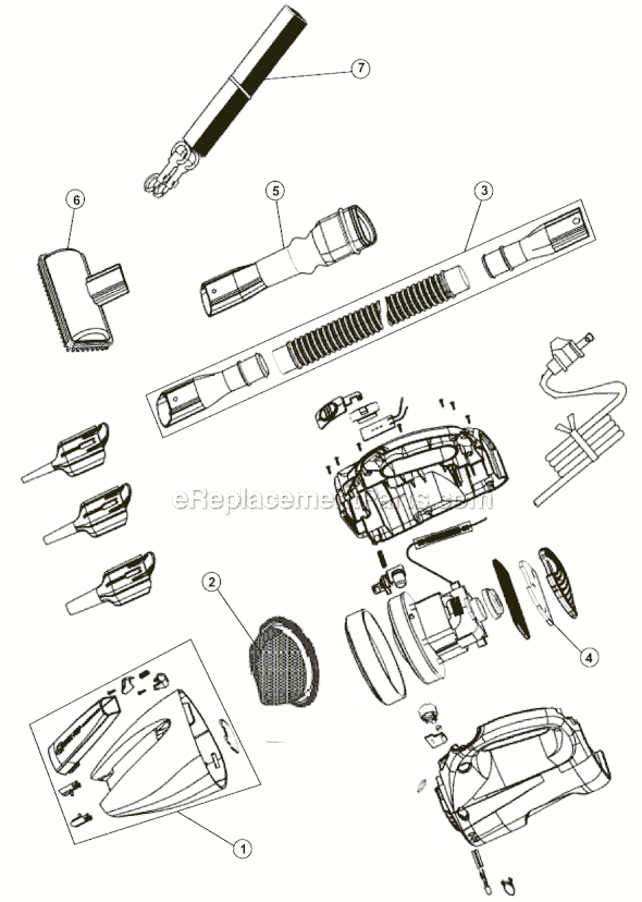 Page A Diagram and Parts List for M0871  Dirt Devil Hand Vacuum